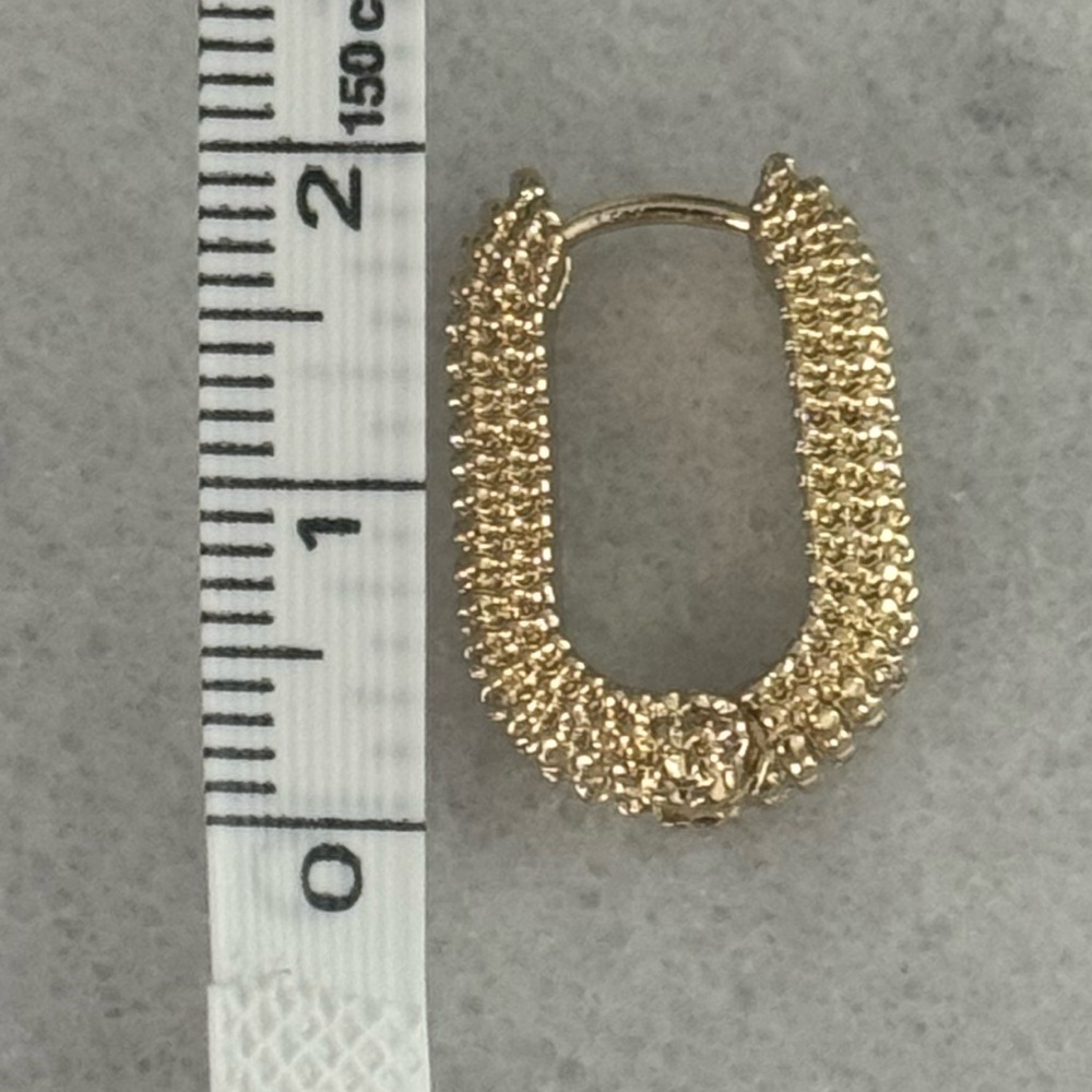 Gold Beaded Textured Thick Hoop Earrings
Brand New - Picture 3 of 4